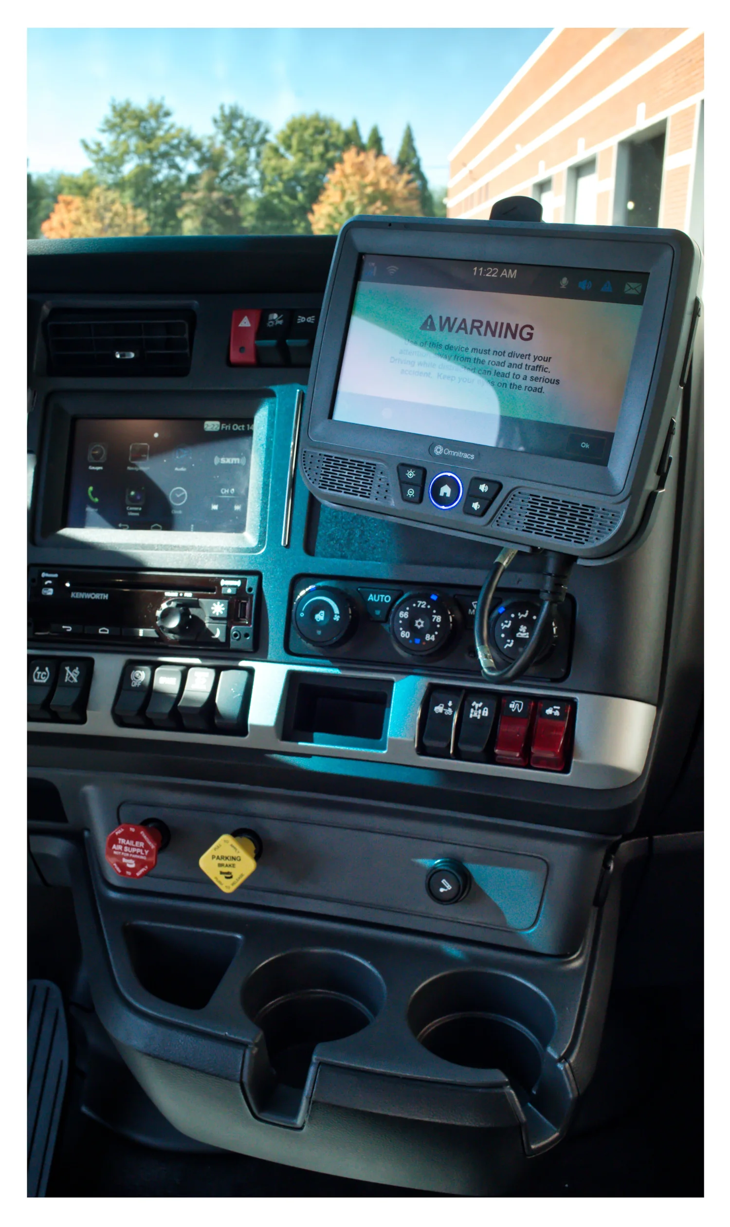 Technology inside a Steve C. Davis truck cab